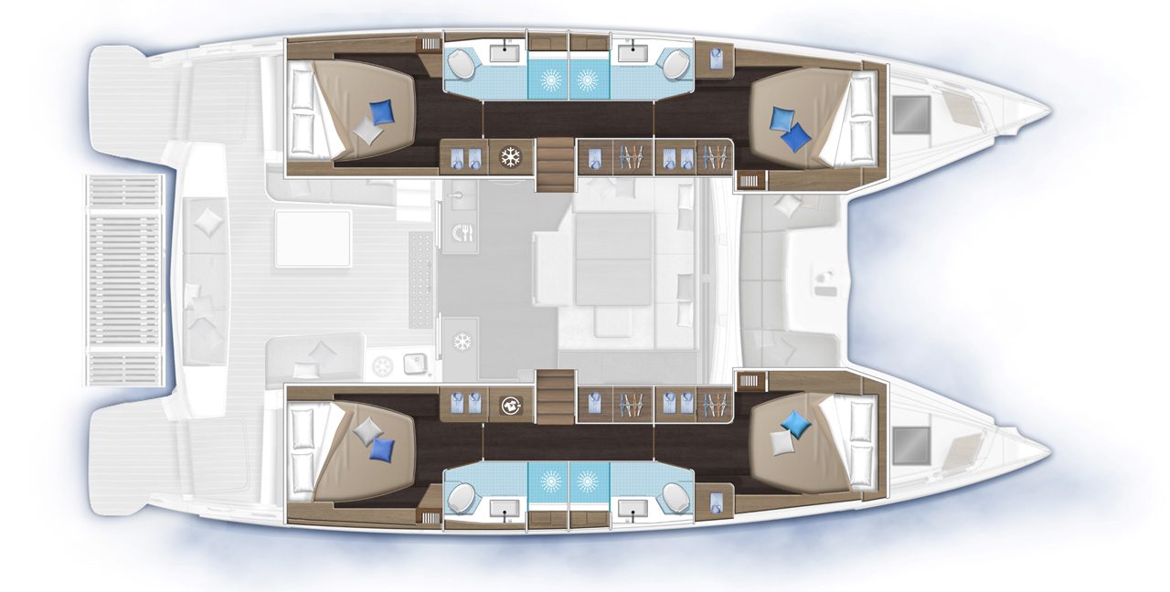 LAGOON 51 LAYOUT 4cabins 4heads - LAGOON 51 - סטרים יאכטות