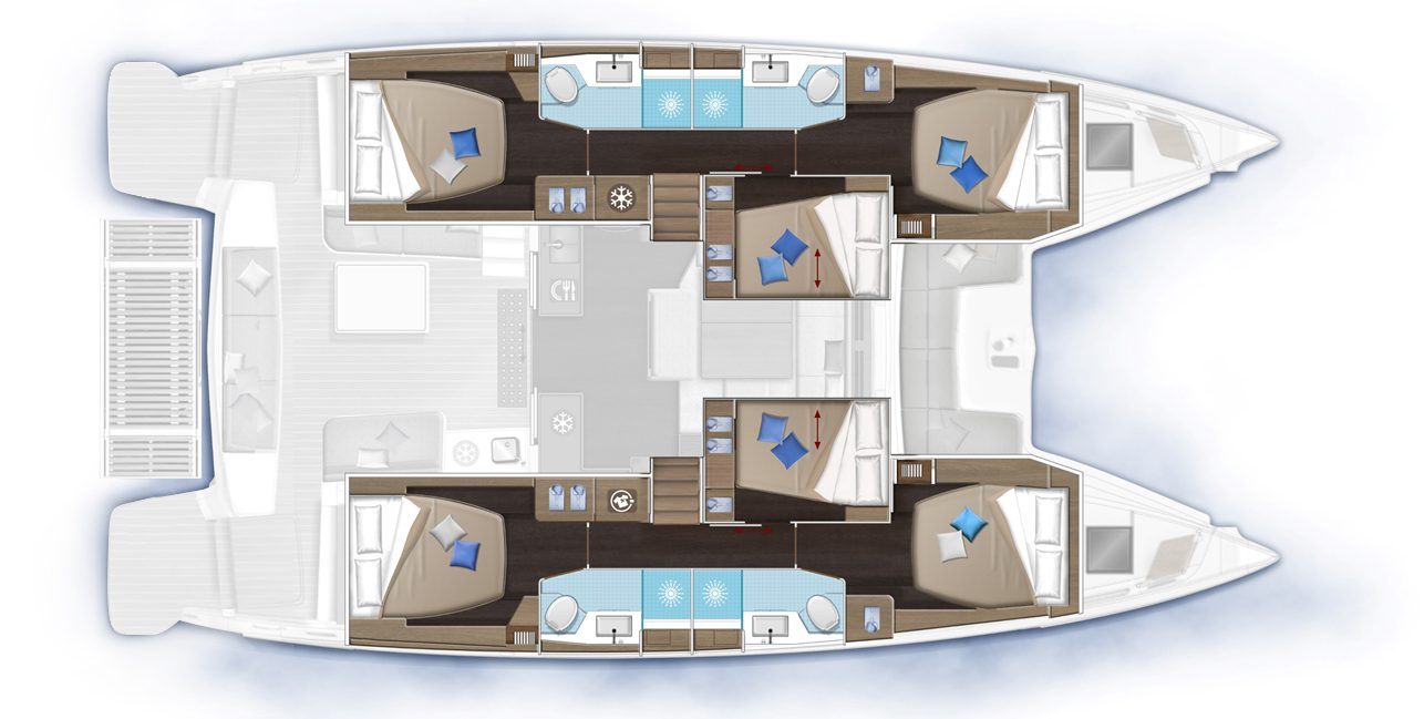 LAGOON 51 LAYOUT 6cabins 4heads - LAGOON 51 - סטרים יאכטות